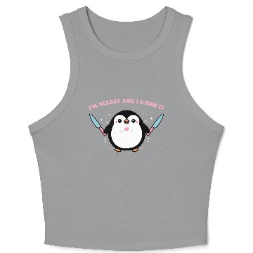 Discover I'm Stabby And I Know It Penguin Knife Crop Tank Top