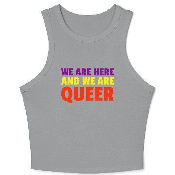 Discover We Are Here And We Are Queer Pride Month Crop Tank Top