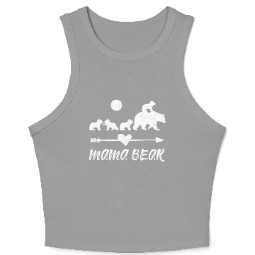 Discover Mama Bear Crop Tank Top With Four Bear Cubs