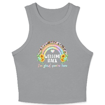 Discover Sunflower I'm Glad First Day Back To School Crop Tank Top