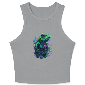 Discover Neon Lizard Colourful Crop Tank Top