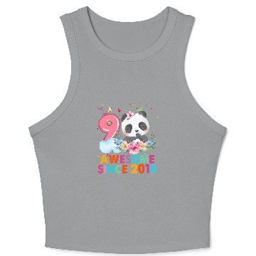 Discover 9 Year Old Awesome Since 2014 Panda 9Th Crop Tank Top