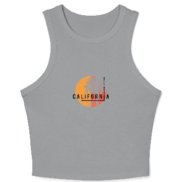 Discover Hollywood California Cool Native Palm Tree Crop Tank Top