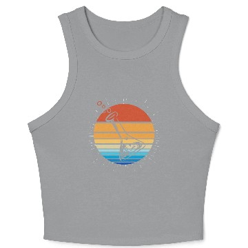 Discover Science Chemist Chemistry Sunset Laboratory Flask Crop Tank Top