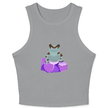 Discover Frog Crystal Amethyst Gemstone For Toad Owners Crop Tank Top
