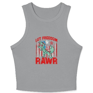 Discover Let Freedom Rawr Crop Tank Top