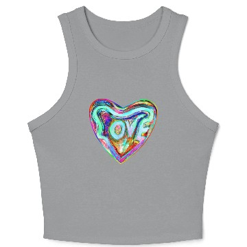 Discover Psychedelic Pride Rainbow Love Heart Crop Tank Top