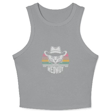 Discover Mashup Between Meow And Howdy Cat Meme Cat Crop Tank Top