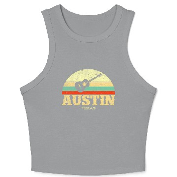 Discover Austin Texas Guitar Lone Star State Crop Tank Top