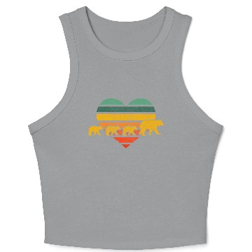 Discover Mama Bear Three Cubs Heart Mothers Day Crop Tank Top