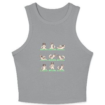 Discover Saint Bernard Dog Yoga Pose Zen Workout Exercise Crop Tank Top