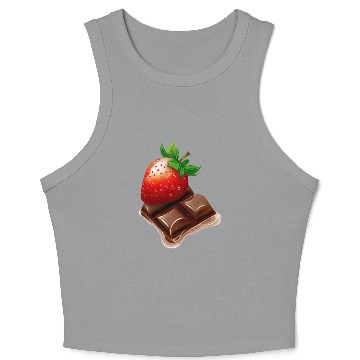 Discover Melting Strawberry Chocolate - Sweet Dessert Crop Tank Top