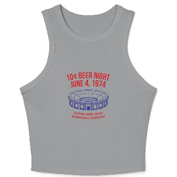 Discover Cleveland Baseball 10 Cent Beer Night Crop Tank Top