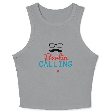 Discover Black Red Blue Berlin Calling Crop Tank Top