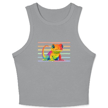 Discover Gay Pride Gecko Crop Tank Top