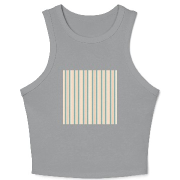 Discover Orange Teal Stripes Crop Tank Top