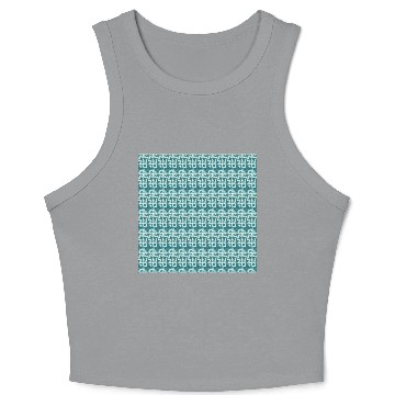 Discover Retro Teal Pattern Crop Tank Top