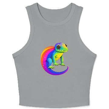 Discover Gay Pride Gecko Crop Tank Top