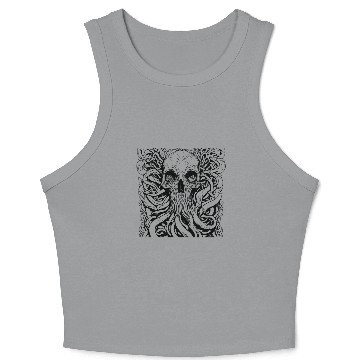Discover skull octopus rock and roll Crop Tank Top