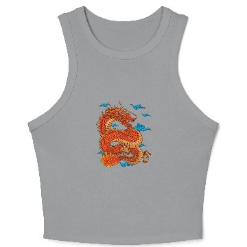 Discover Angry japanese red dradon Crop Tank Top
