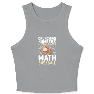 Discover Baseball Math Lover Mathematician Baseball Player Crop Tank Top