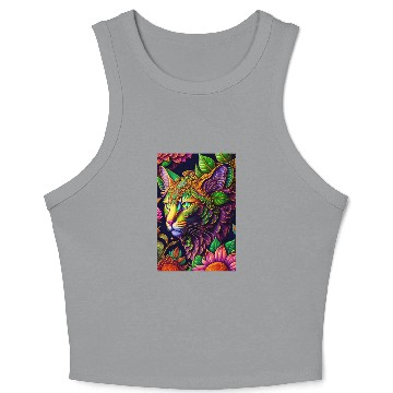 Discover AI cat design Crop Tank Top