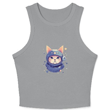 Discover cat in space Crop Tank Top
