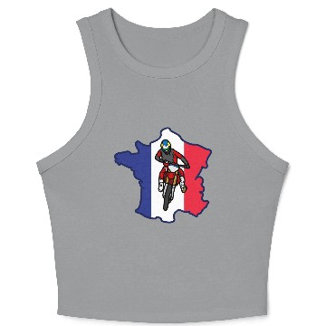 Discover France Drapeau Motocross Crop Tank Top