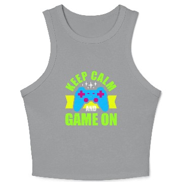 Discover Keep Calm and Game On nostalgia Crop Tank Top