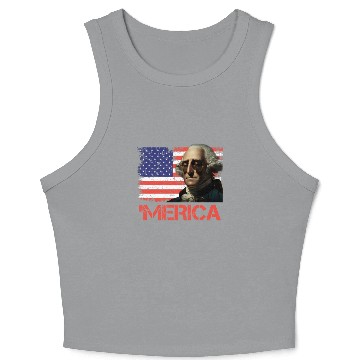 Discover Merica George Washington Independence Day USA Crop Tank Top