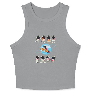Discover WINKYES - Funny Astronauts Crop Tank Top