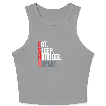 Discover Eat sleep hurdles repeat aesthetic Crop Tank Top