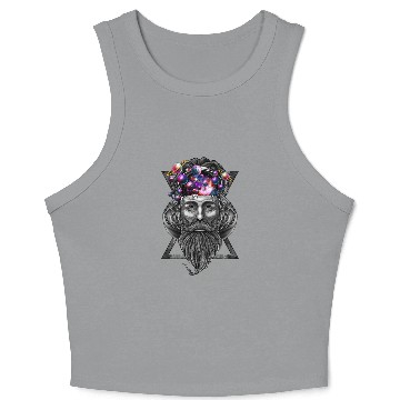 Discover Long beard hipster trippy solar system Crop Tank Top