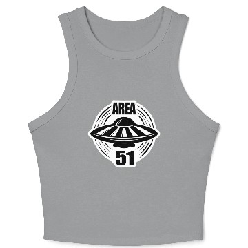 Discover Area 51 Black Flying Saucer Crop Tank Top