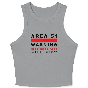Discover Area 51 Warning Sign Crop Tank Top