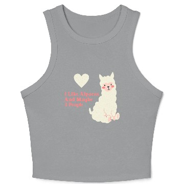 Discover Alpaca Lover cute blue Crop Tank Top