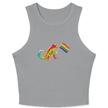 Discover Gay Pride Gecko Crop Tank Top