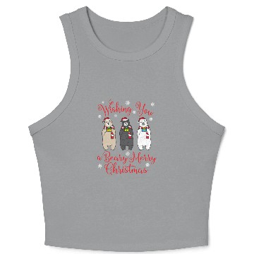 Discover Beary Merry Polar Bear Winter Crop Tank Top