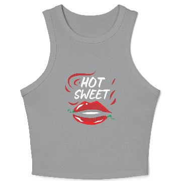 Discover Red Hot Sweet Pepper Lips Crop Tank Top