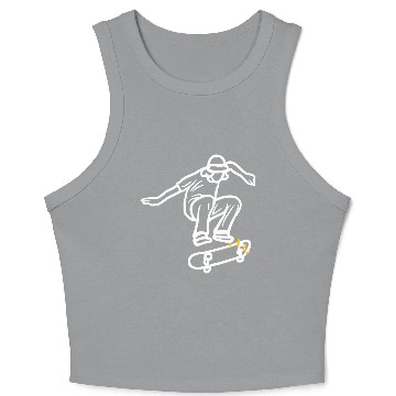 Discover Modern Illustrated Skateboard Crop Tank Top