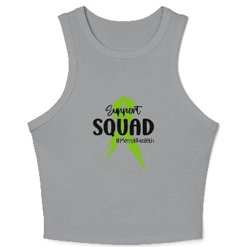 Discover Support Squad Mental Health Awareness Lime Green Crop Tank Top