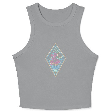 Discover Neon Flamingo Monoline Crop Tank Top