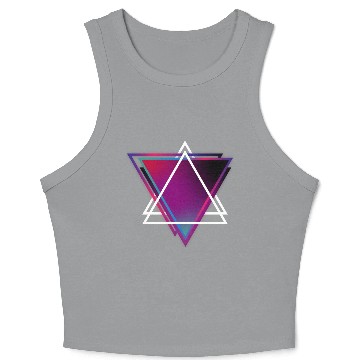 Discover "Triangle Bliss: Geometric Marvel Crop Tank Top"