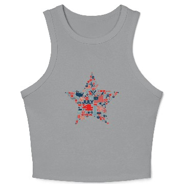 Discover independence day star Crop Tank Top