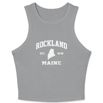 Discover Rockland Maine Me State Athletic Style Crop Tank Top