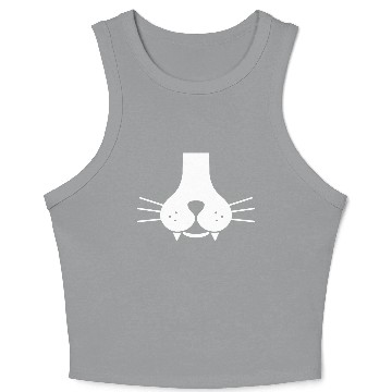 Discover Meowy Cat Face Crop Tank Top