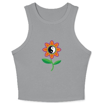 Discover Abstract yin yang flower Crop Tank Top