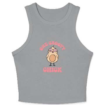 Discover One Groovy Chick Chick Happy Easter Crop Tank Top