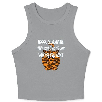 Discover Crazy Cat Social Distancing Face Mask Funny Crop Tank Top