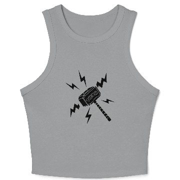 Discover Thor hammer with the text 'THOR' Crop Tank Top